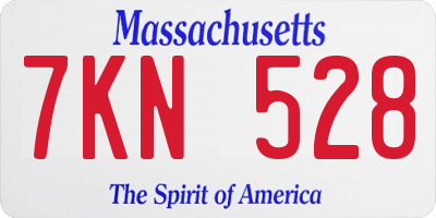 MA license plate 7KN528