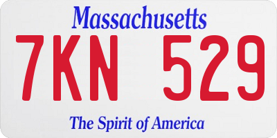 MA license plate 7KN529