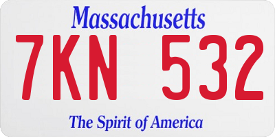 MA license plate 7KN532