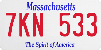 MA license plate 7KN533