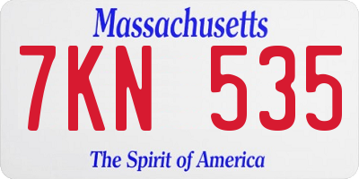 MA license plate 7KN535