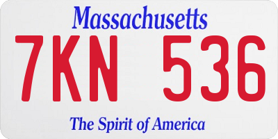 MA license plate 7KN536