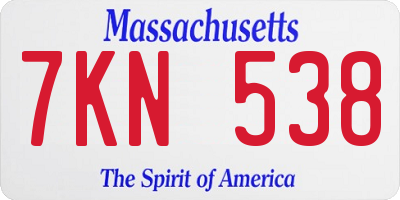 MA license plate 7KN538