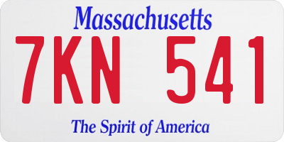 MA license plate 7KN541