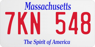 MA license plate 7KN548