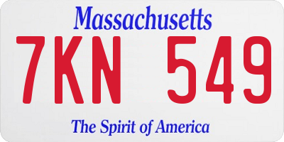 MA license plate 7KN549