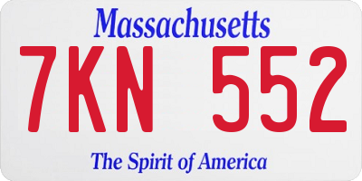 MA license plate 7KN552