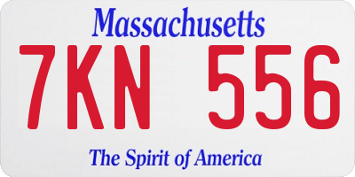 MA license plate 7KN556
