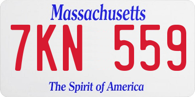 MA license plate 7KN559