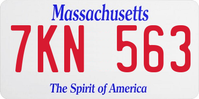 MA license plate 7KN563