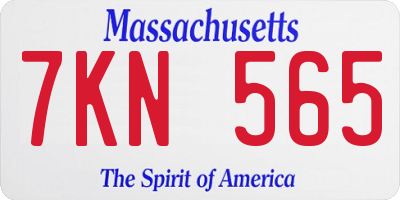 MA license plate 7KN565
