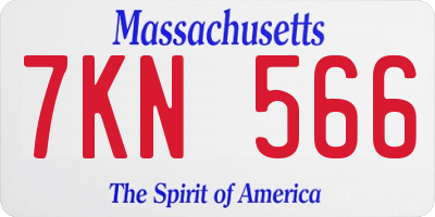 MA license plate 7KN566
