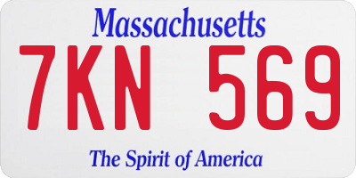 MA license plate 7KN569