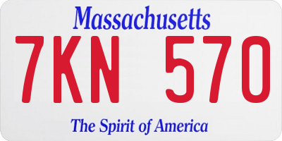 MA license plate 7KN570