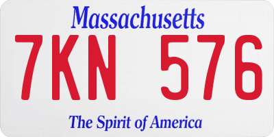 MA license plate 7KN576