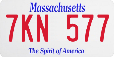 MA license plate 7KN577