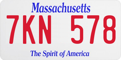 MA license plate 7KN578