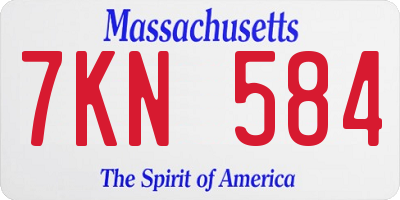 MA license plate 7KN584