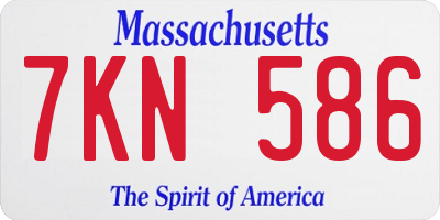 MA license plate 7KN586