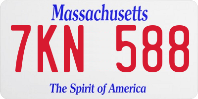 MA license plate 7KN588