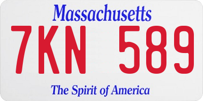 MA license plate 7KN589