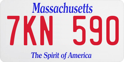 MA license plate 7KN590