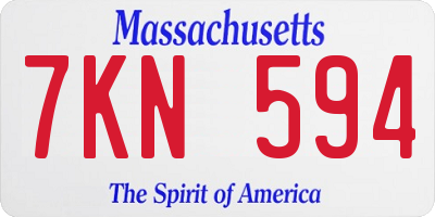 MA license plate 7KN594