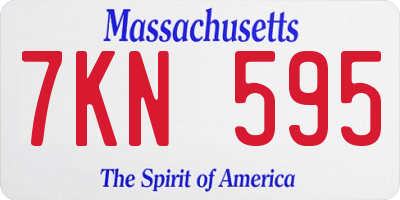 MA license plate 7KN595