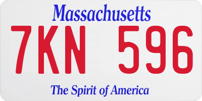 MA license plate 7KN596