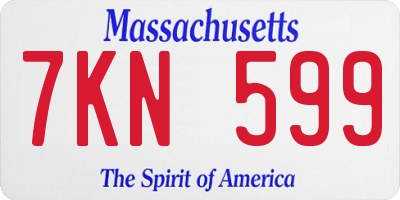 MA license plate 7KN599