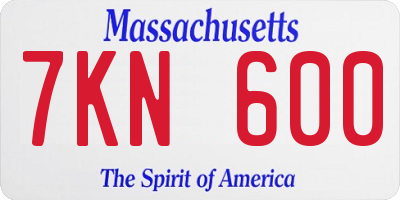 MA license plate 7KN600