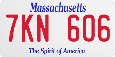 MA license plate 7KN606