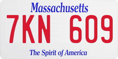MA license plate 7KN609