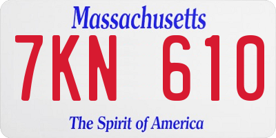 MA license plate 7KN610