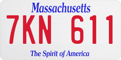 MA license plate 7KN611