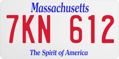 MA license plate 7KN612