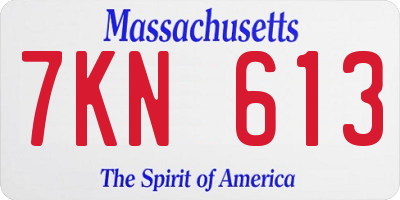 MA license plate 7KN613