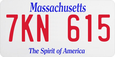 MA license plate 7KN615
