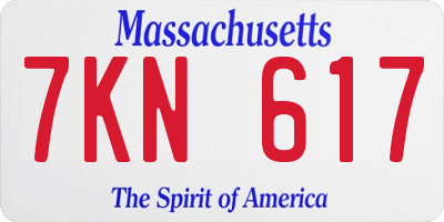 MA license plate 7KN617