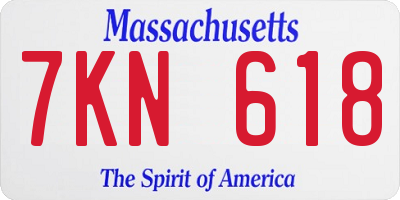 MA license plate 7KN618