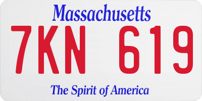 MA license plate 7KN619