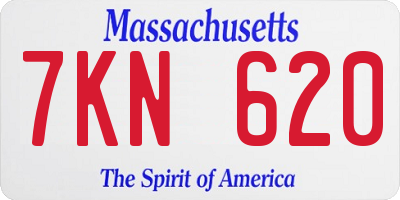 MA license plate 7KN620