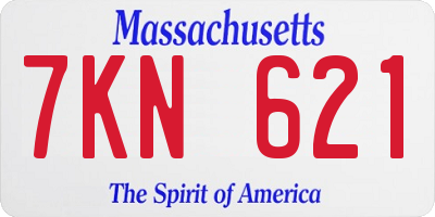 MA license plate 7KN621