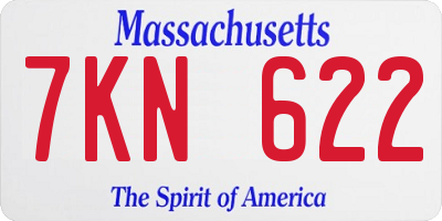 MA license plate 7KN622
