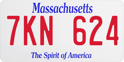 MA license plate 7KN624