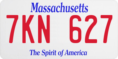 MA license plate 7KN627