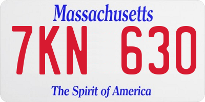 MA license plate 7KN630