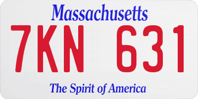 MA license plate 7KN631