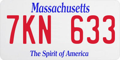 MA license plate 7KN633
