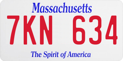 MA license plate 7KN634